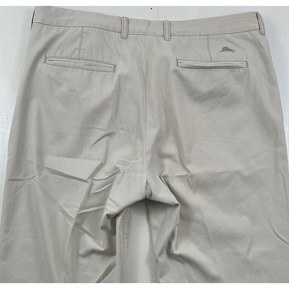 Tommy Bahama Mens TBC Relax Chinos Pants 40x30 Tan Cream 100% Cotton Distressed